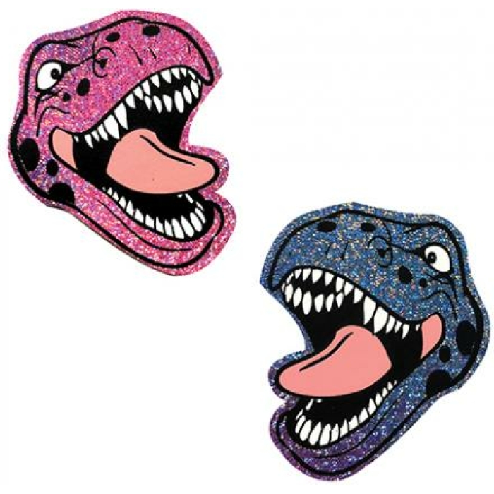 Neva Nude Black Light  Dinosaur Pasties - Pink & Blue O/s - Image 1