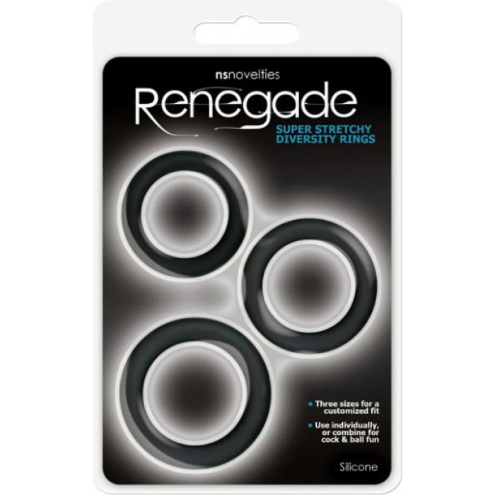 Renegade Diversity Rings Black Pack Of 3 - Image 2