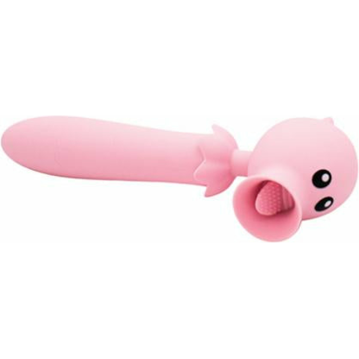 Natalie's Toy Box Lick N' Stick Clit Flicker & G-spot Vibe - Pink - Image 1