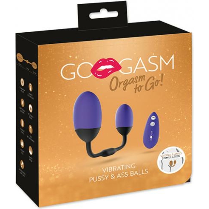Gogasm Vibrating Pussy & Ass Balls - Purple - Image 1