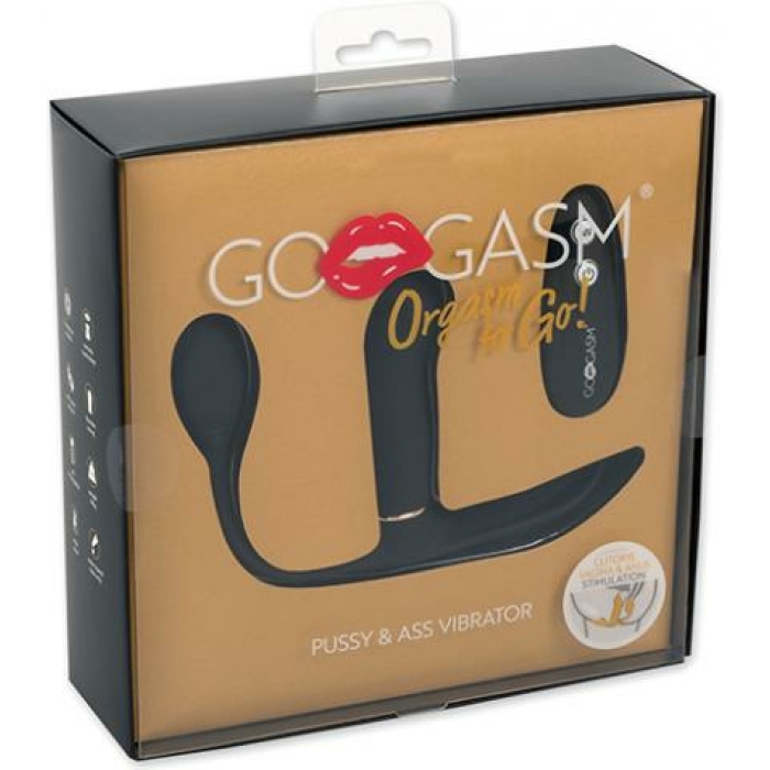 Gogasm Pussy & Ass Vibrator - Black - Image 1