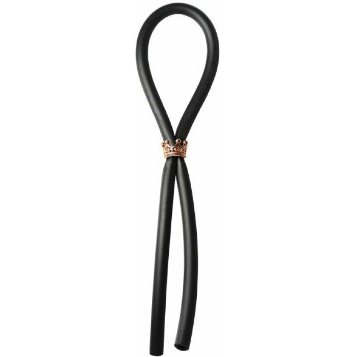 Bolo Lasso Ring Rose Gold Crown Slider Black - Image 1