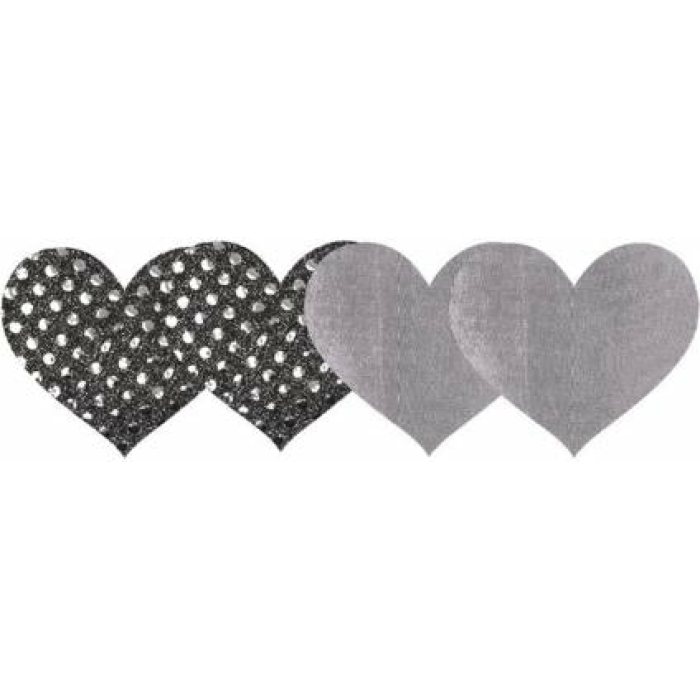 Dark Angel Hearts Pasties Silver - Image 1