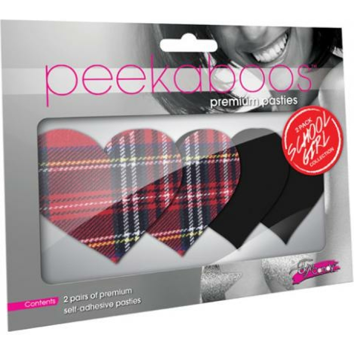 Peekaboos Schoolgirl Hearts Pasties O/S - Image 2