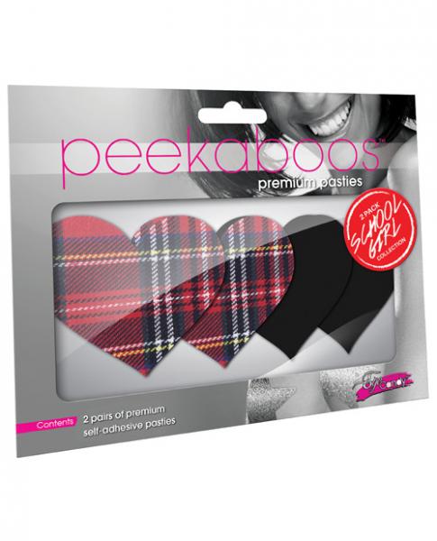 Peekaboos Schoolgirl Hearts Pasties O/S - Image 2