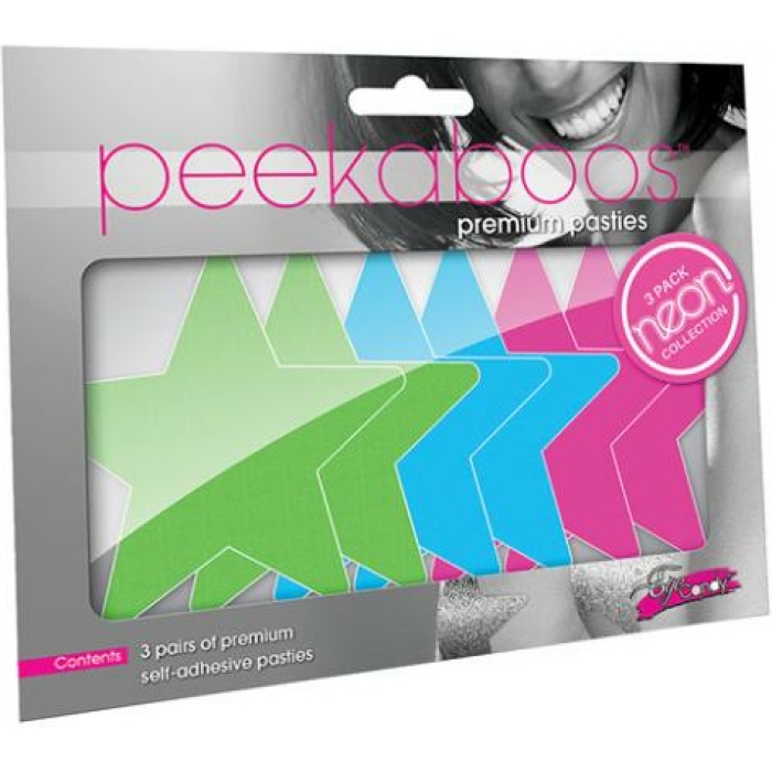 Peekaboos Neon Stars Value Pack Of 3 O/S - Image 2
