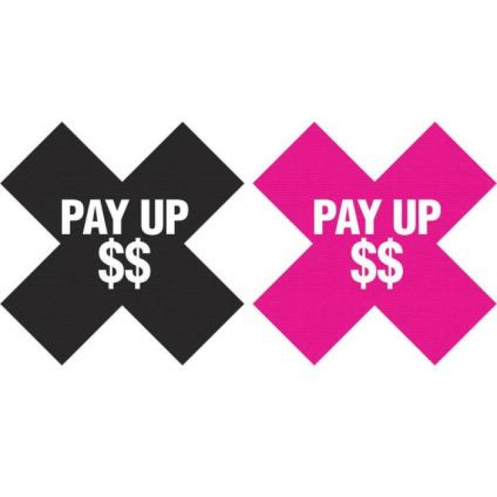 Peekaboos Pay Up Pasties 2 Pairs 1 Black, 1 Pink - Image 1
