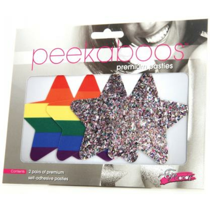 Peekaboos Pride Rainbow Glitter Stars - Pack Of 2 - Image 1