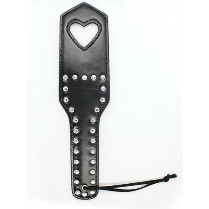 Plesur Cut-out Heart W/studs Paddle - Black - Image 1