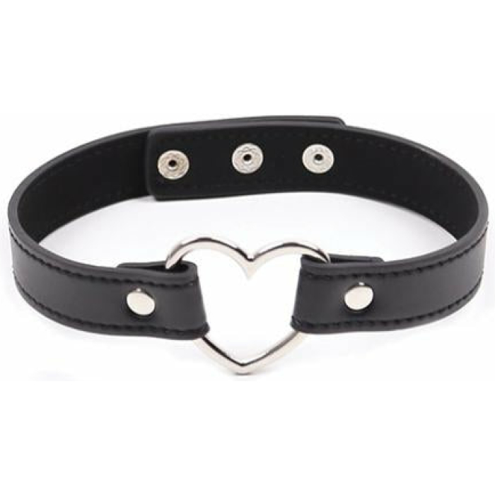 Plesur Pvc Heart Connector Choker - Black - Image 1