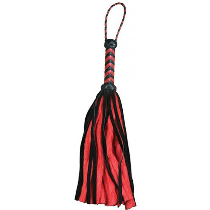 Plesur 17" Suede & Fluffy Faux Fur Tails - Black/red - Image 1