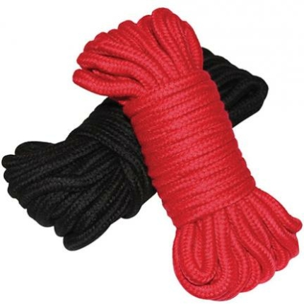 Plesur Cotton Shibari Bondage Rope 2 Pack - Black/red