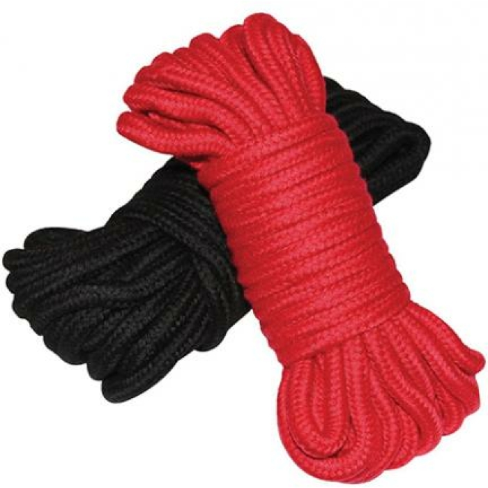 Plesur Cotton Shibari Bondage Rope 2 Pack - Black/red - Image 1