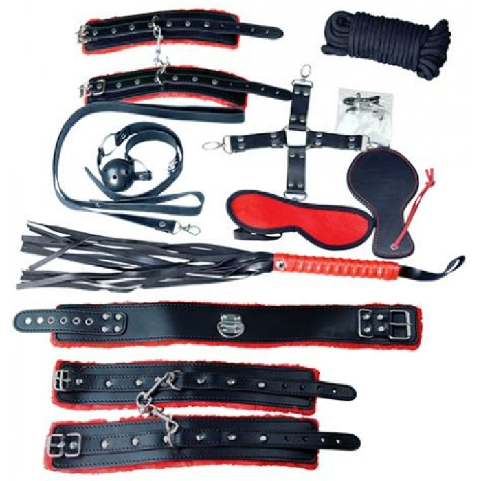 Plesur Deluxe Bondage Kit - Black/red - Image 1
