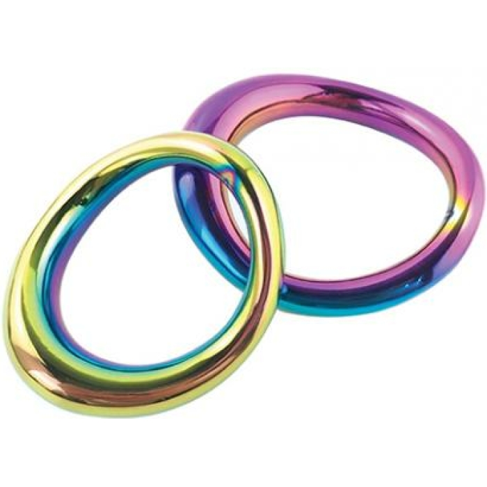 Plesur 1-3/4" Metal Cock Ring - Rainbow - Image 1