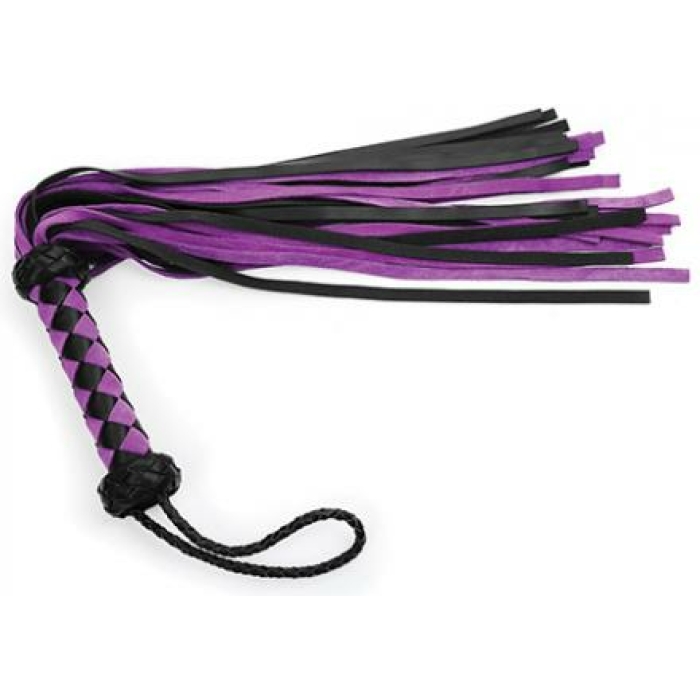 Plesur 22" Leather Flogger - Purple - Image 1