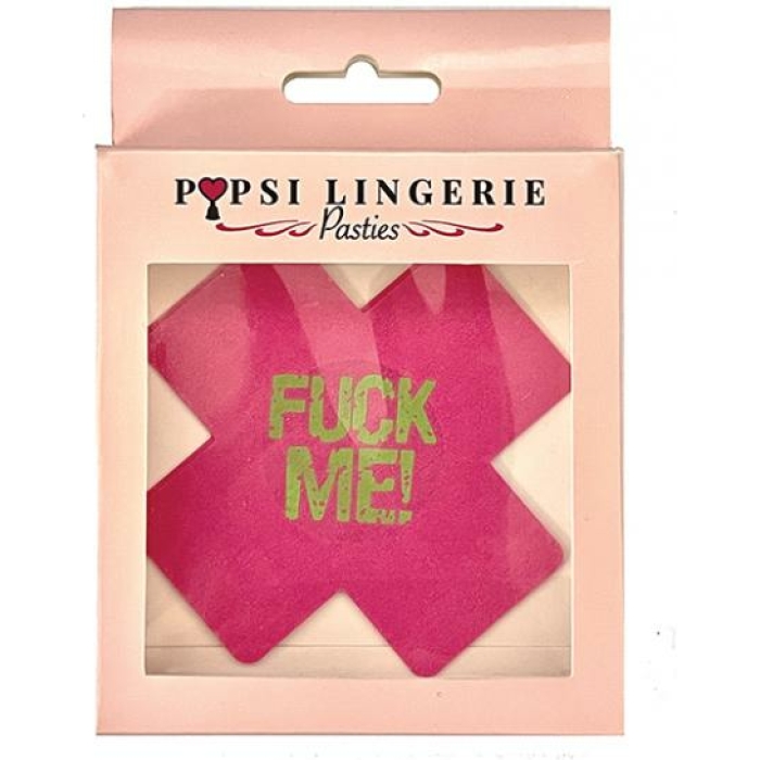 Glow In The Dark Fuck Me Pasties - Pink O/s - Image 1