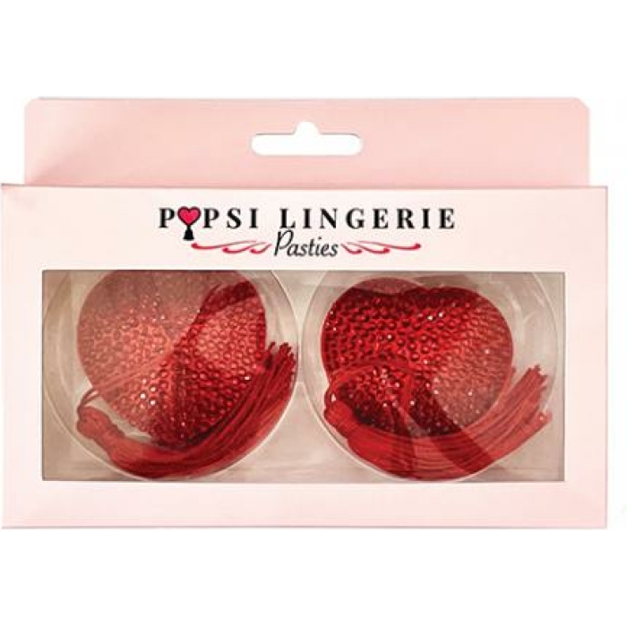 Diamond Reuseable Tassel Pasties - Red O/s - Image 1