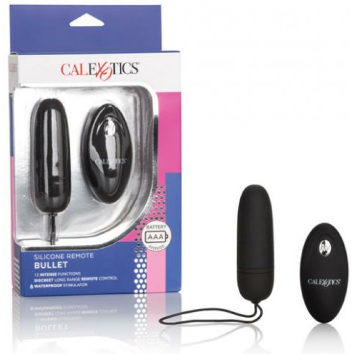 Silicone Remote Control Bullet Vibrator Black - Image 3