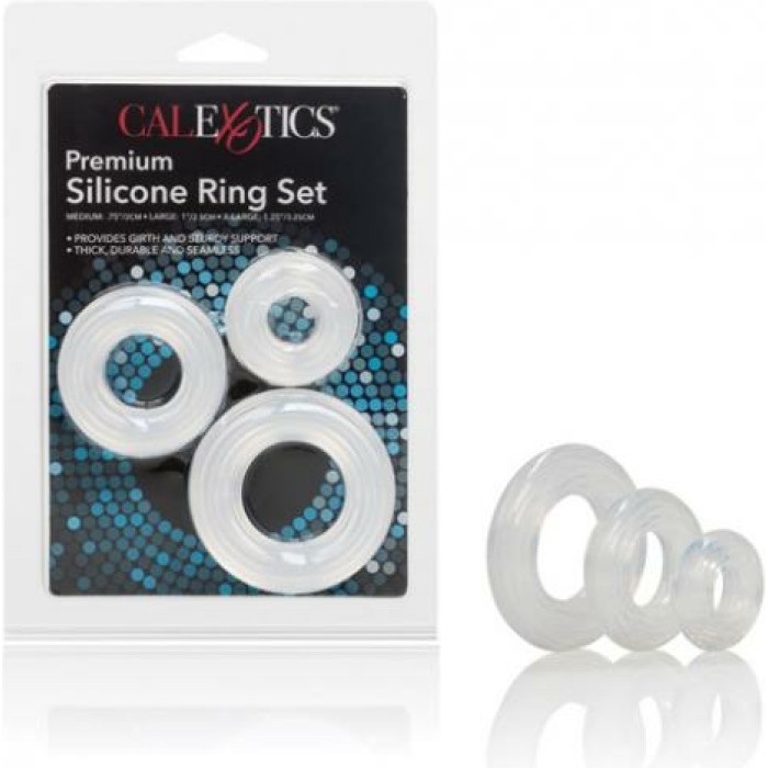 Premium Silicone Ring Set Clear Pack Of 3 - Image 3