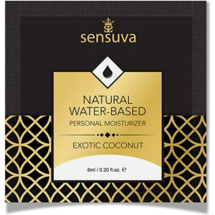 Sensuva Natural Water Based Personal Moisturizer Single Use Packet - 6 Ml Exotic Coconut - Image 1