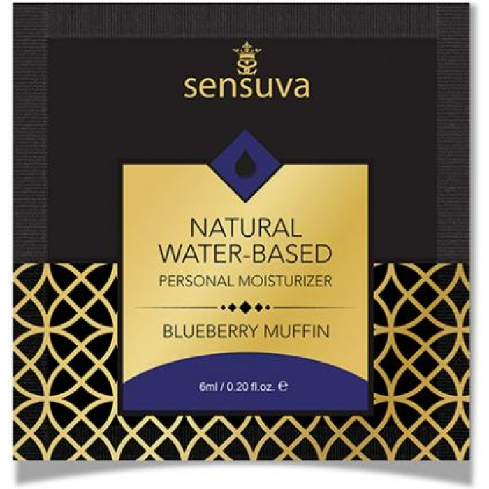 Sensuva Natural Water Based Personal Moisturizer Single Use Packet  - 6 Ml Blueberry Muffin - Image 1