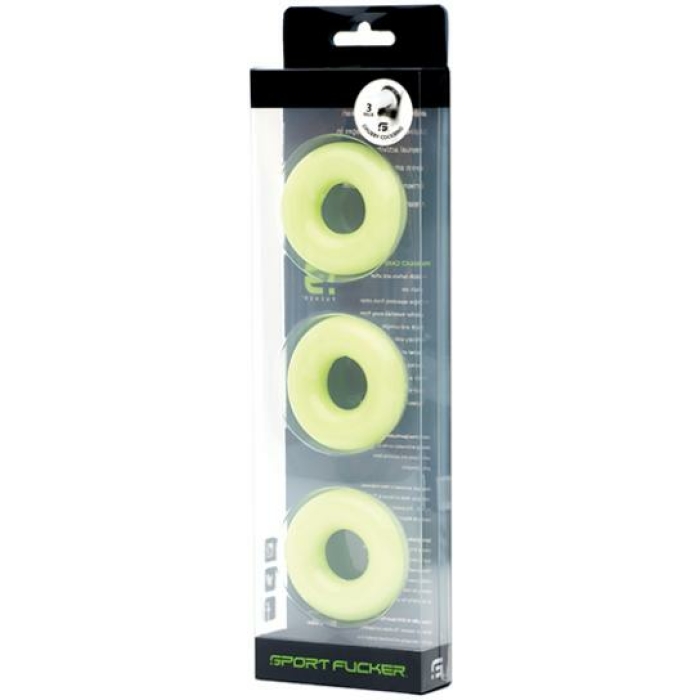 Sport Fucker Chubby Cockring Pack Of 3 - Glow - Image 1