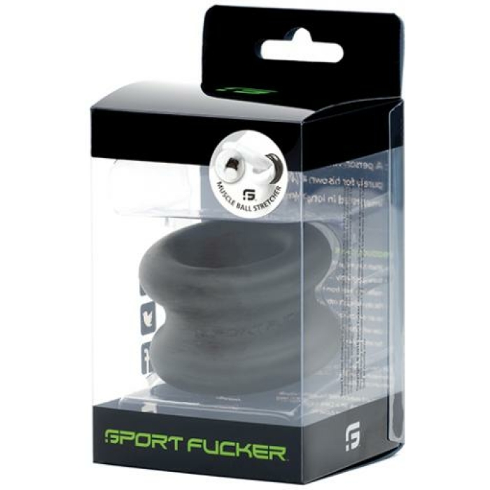 Sport Fucker Silicone Muscle Ball Stretcher - Black - Image 1