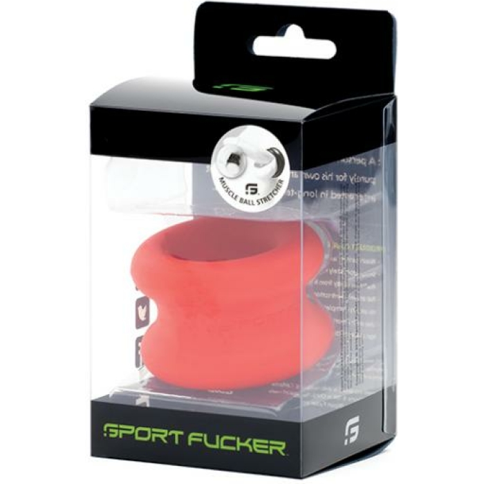 Sport Fucker Silicone Muscle Ball Stretcher - Red - Image 1