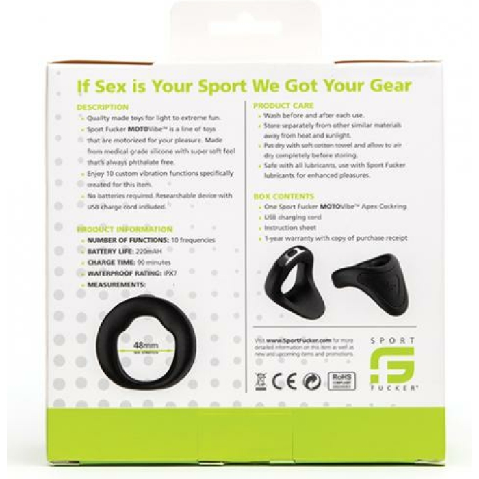 Sport F*cker Motovibe Apex Vibrating Cock Ring Black - Image 3