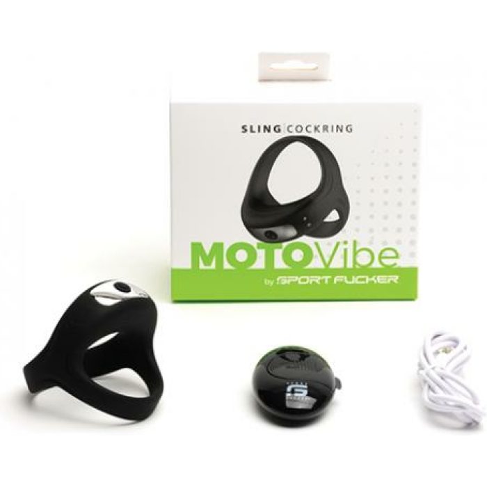 Sport Fucker Motovibe Sling Cockring W/remote - Black - Image 1