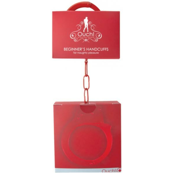 Ouch Beginners Handcuffs Metal Red - Image 2