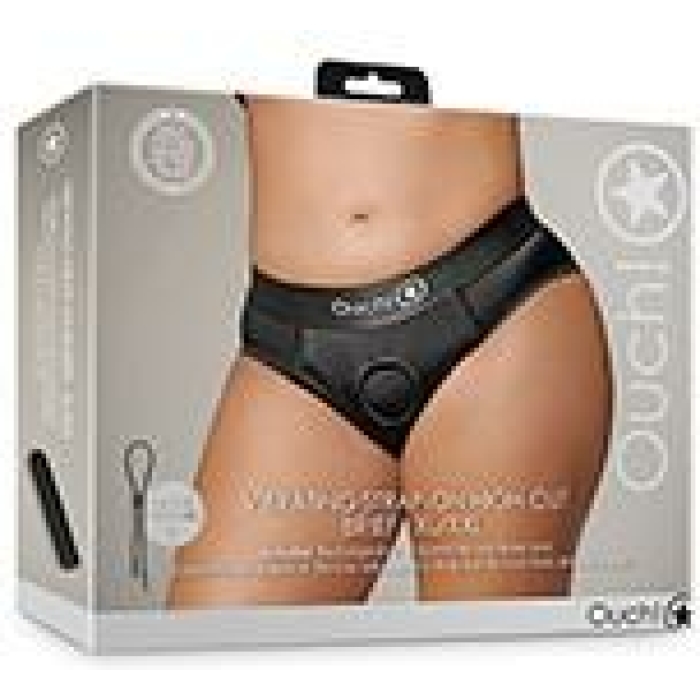 Shots Ouch Vibrating Strap On High-cut Brief - Black Xl/xxl - Image 1