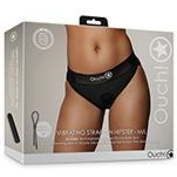 Shots Ouch Vibrating Strap On Hipster - Black M/l - Image 1
