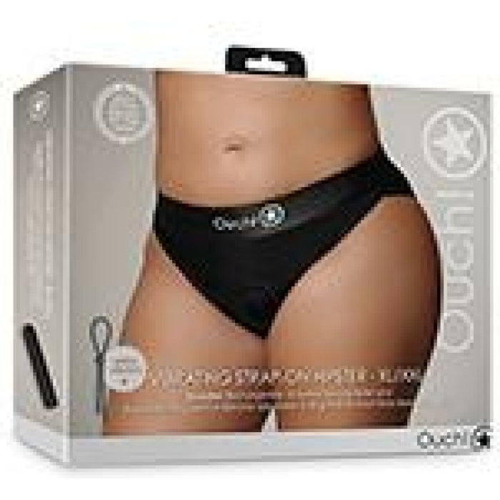 Shots Ouch Vibrating Strap On Hipster - Black Xl/xxl - Image 1