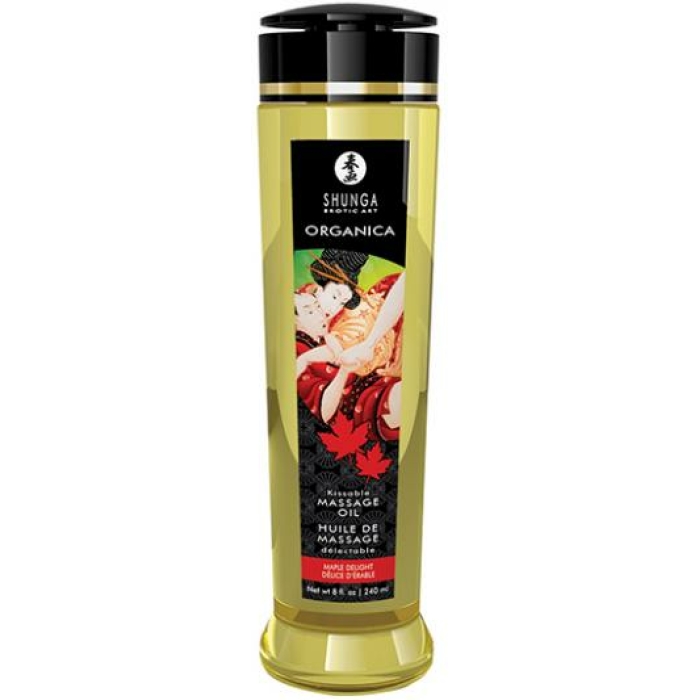 Shunga Organica Kissable Massage Oil - 8 Oz Maple Delight - Image 1