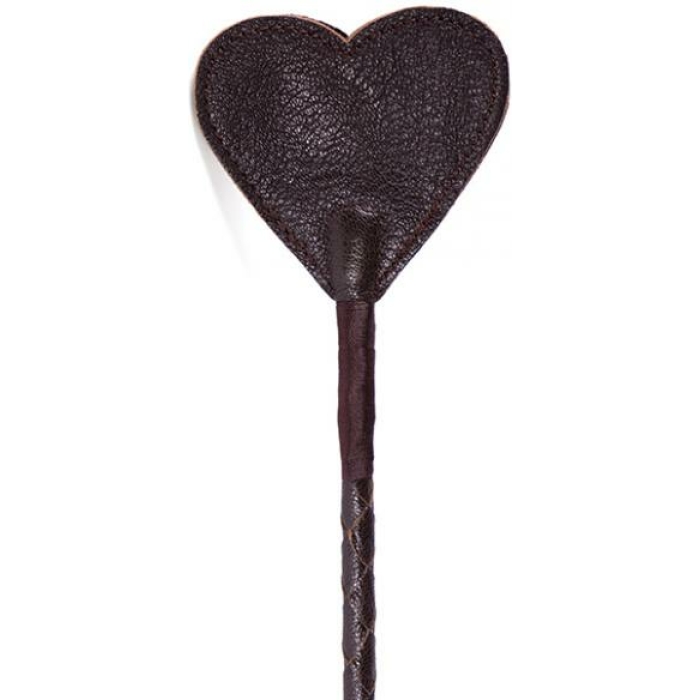 Spartacus Heart Riding Crop Brown Leather - Image 2