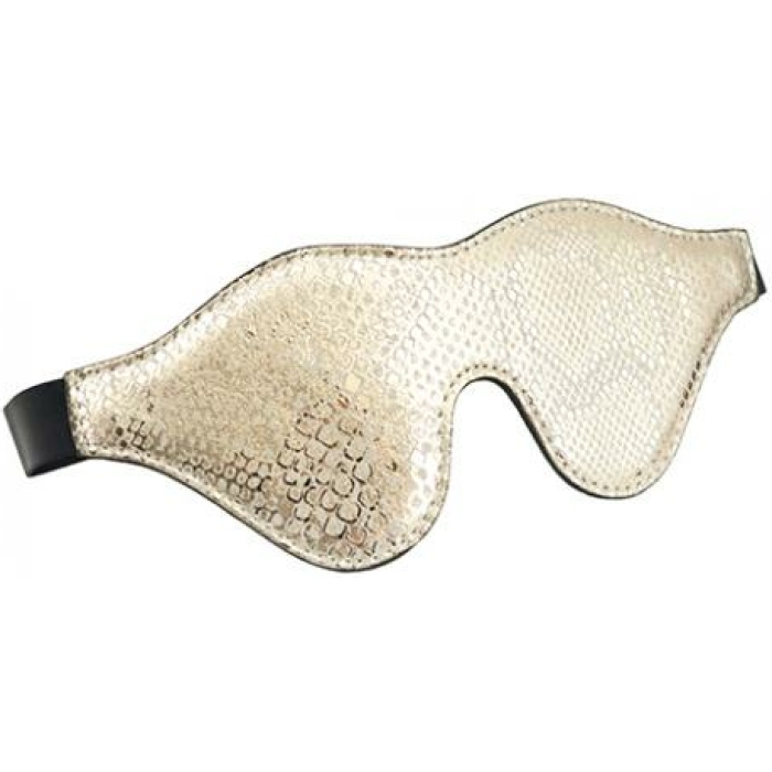 Spartacus Blindfold W/leather - White Snakeskin Micro Fiber - Image 1