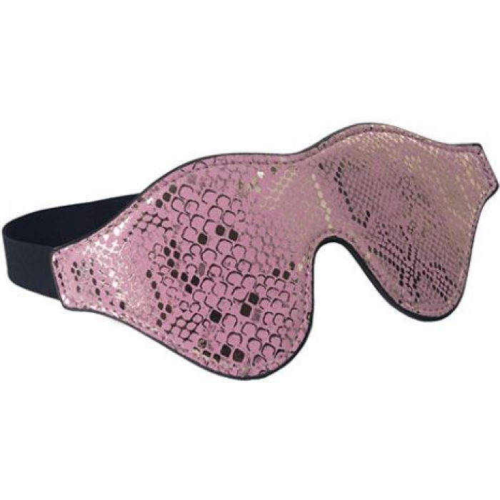 Spartacus Blindfold W/leather - Pink Snakeskin Micro Fiber - Image 1