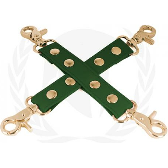 Spartacus Pu Hog Tie W/gold Hardware - Green - Image 1