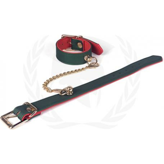 Spartacus Pu Beginners Wrist Restraints - Green/red - Image 1