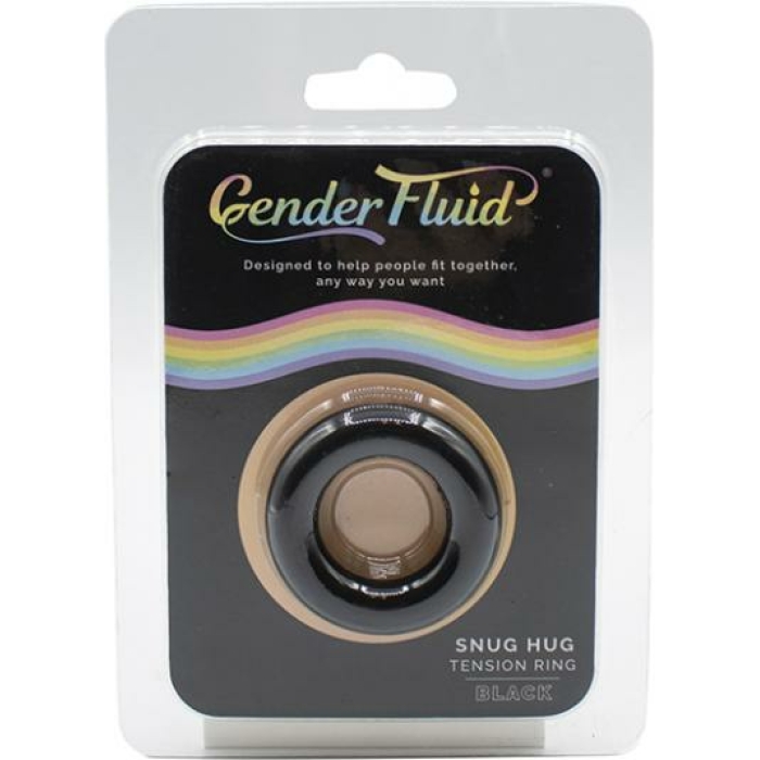 Gender Fluid Snug Hug Tension Ring - Black - Image 1
