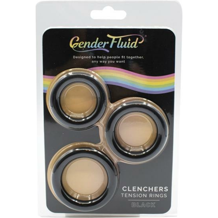 Gender Fluid Clenchers Tension Ring Set - Black - Image 1