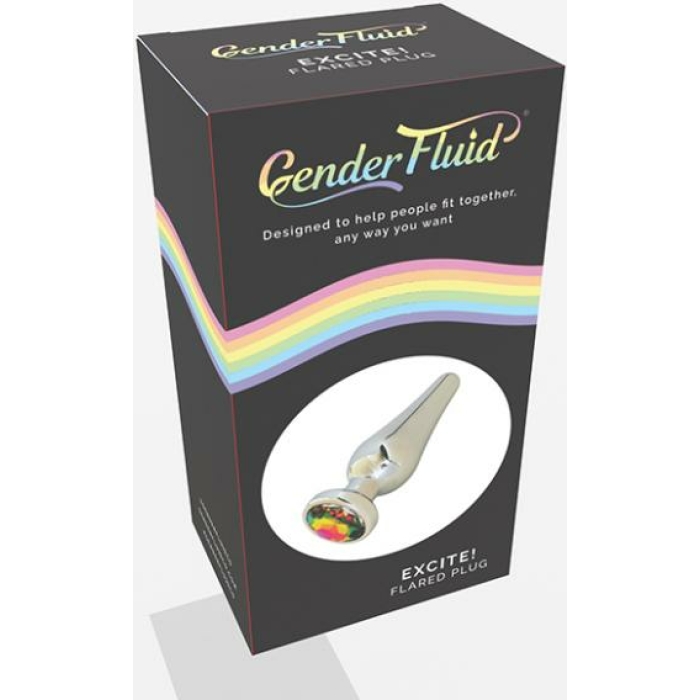 Gender Fluid Excite! Flared Plug - Silver - Image 1