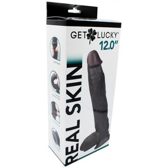 Get Lucky 12" Real Skin Series - Dark Brown - Image 1