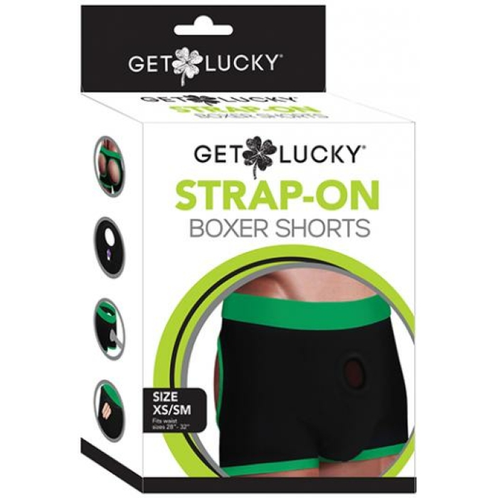 Get Lucky Strap On Boxers - Xs-s Black/green - Image 1