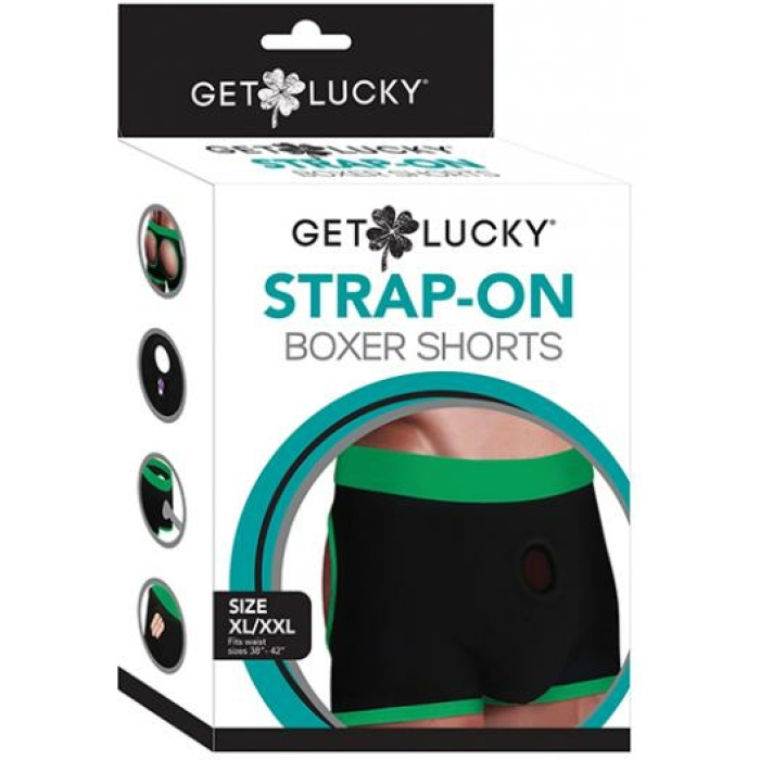 Get Lucky Strap On Boxers - Xl-xxl Black/green - Image 1