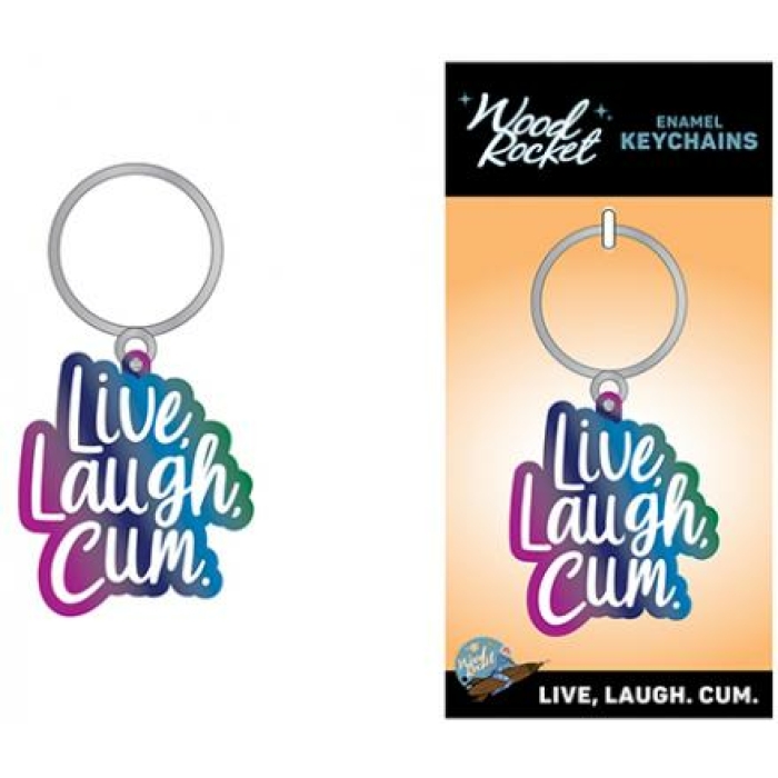 Wood Rocket Live Laugh Cum Keychain - Multi Color - Image 1