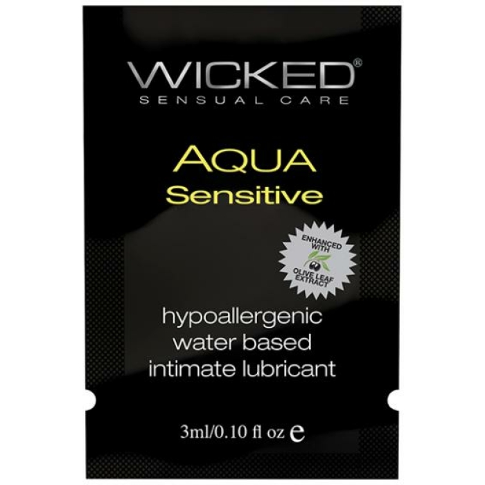 Wicked Aqua Sensitive Water Based Lubricant  .1 oz - Image 1
