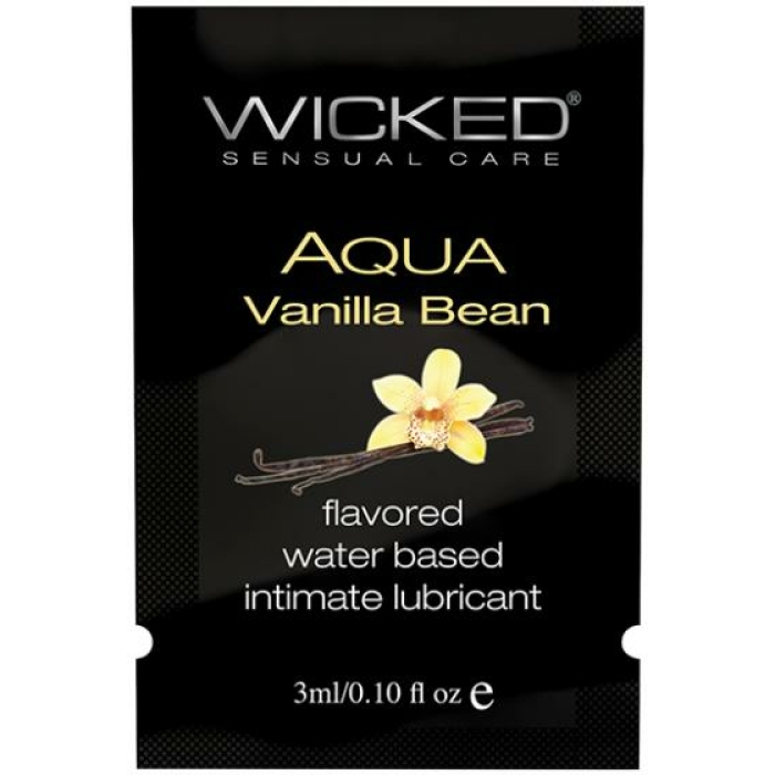 Wicked Aqua Water Based Lubricant Vanilla Bean .1oz - Image 1